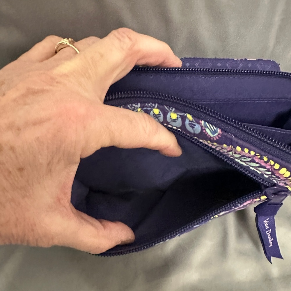 Vera Bradley Purple Wallet with Batik Leaves- NWOT - Picture 8 of 10